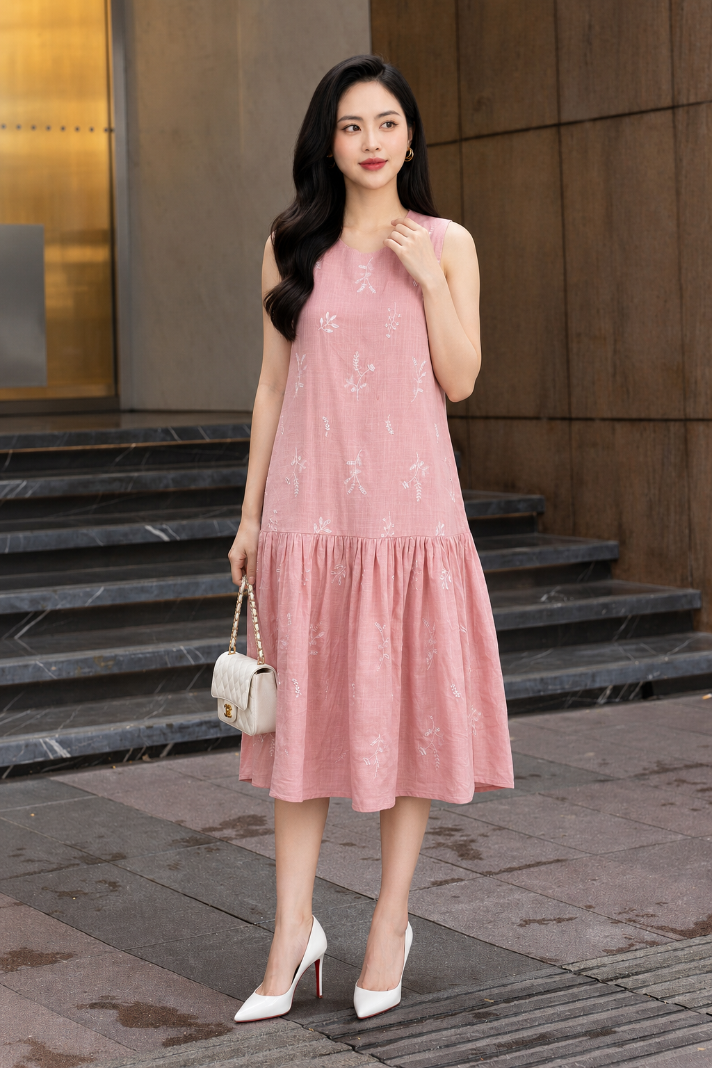 LV0402 - VÁY HỒNG