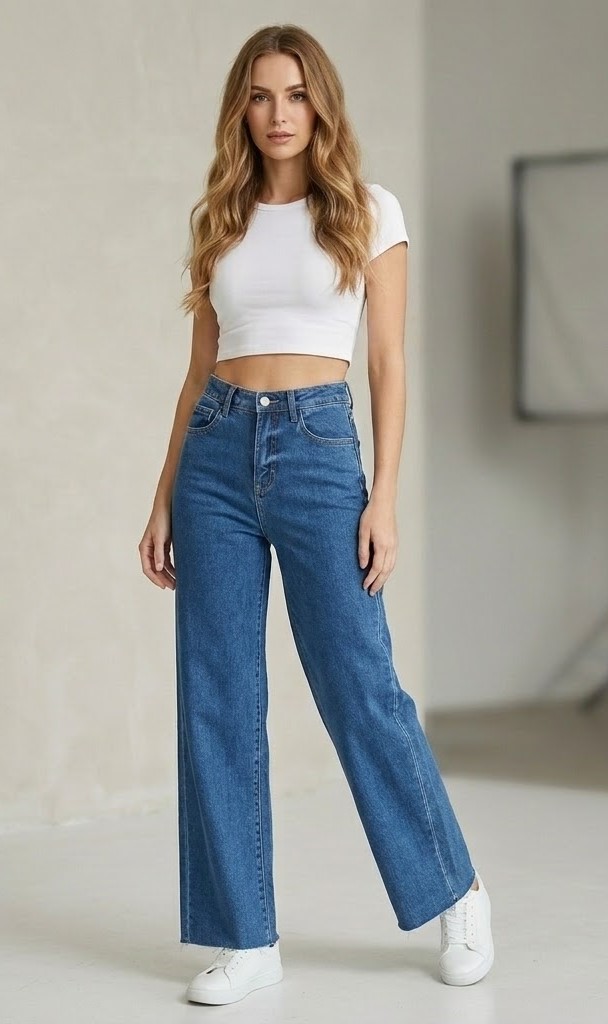 QJ124 - Quần jeans ống suông
