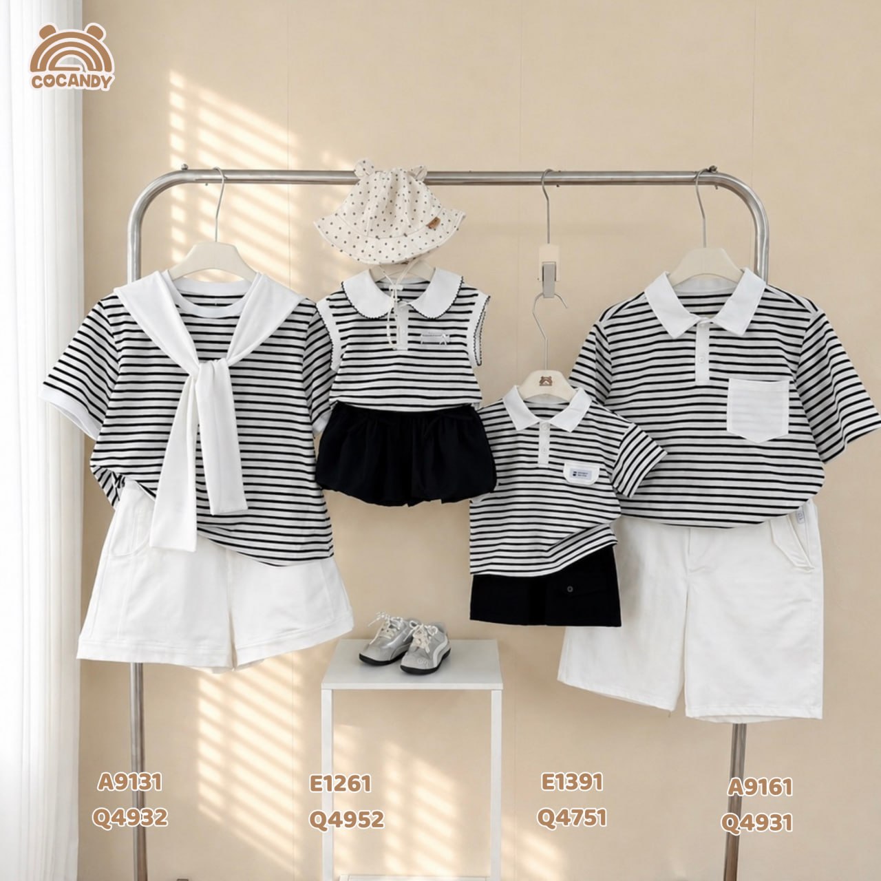 Áo cộc polo NAM kẻ ĐEN cổ bẻ túi ngực TRẮNG_thumbnail_1