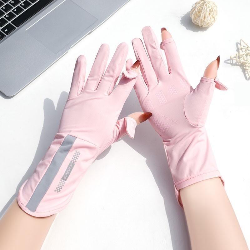 Găng Tay Chống Tia UV Chống Nắng Hở Ngón Chống Trượt Bao Kín Tay Thoáng Khí Lái Xe Nam Nữ_thumbnail_1
