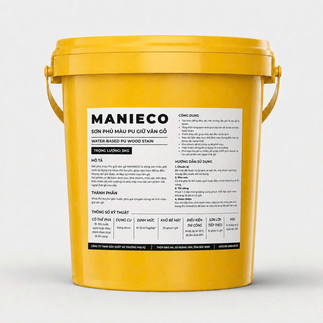 Sơn phủ màu PU giữ vân gỗ Manieco