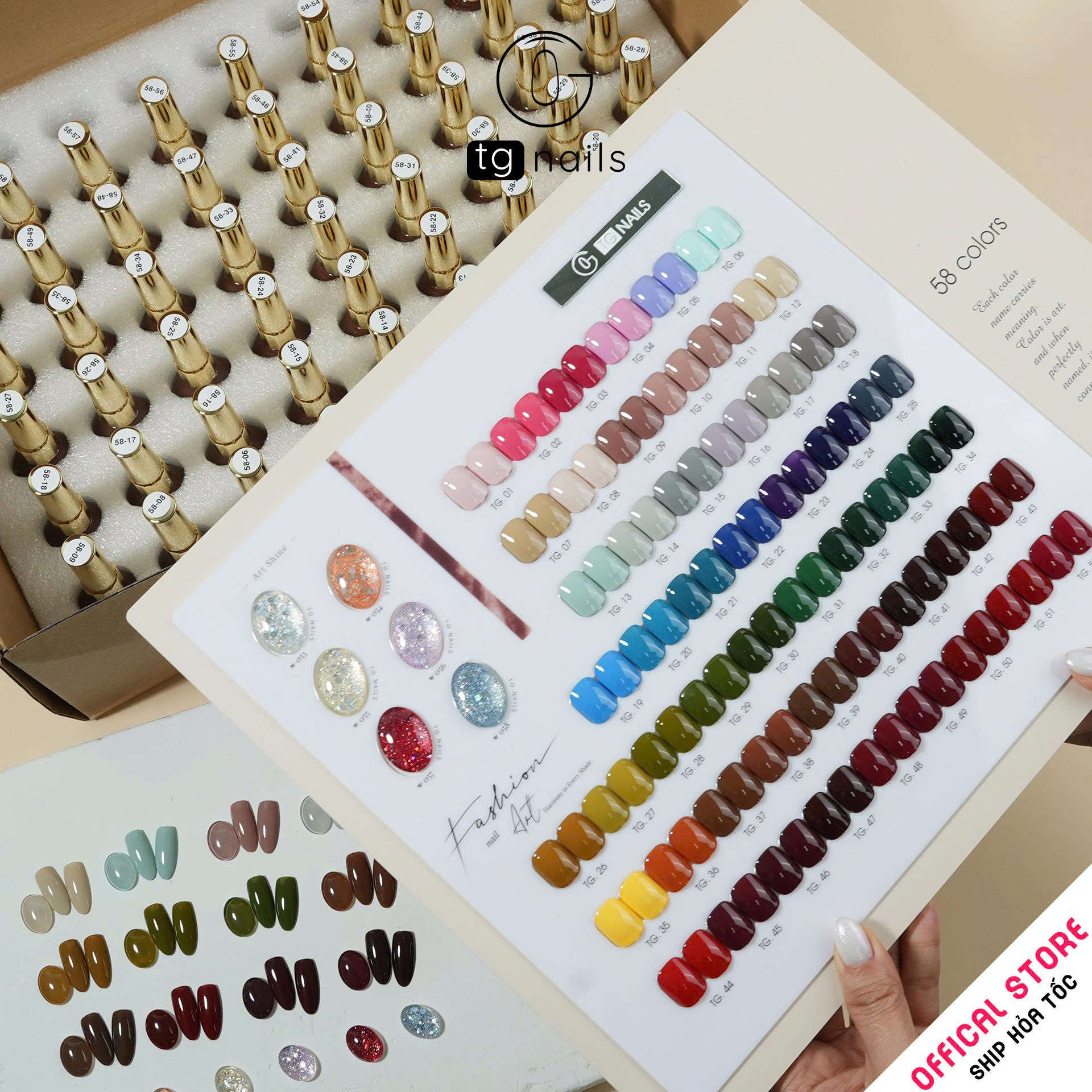 Combo 58 màu sơn gel TG Nail kèm bảng màu_thumbnail_1