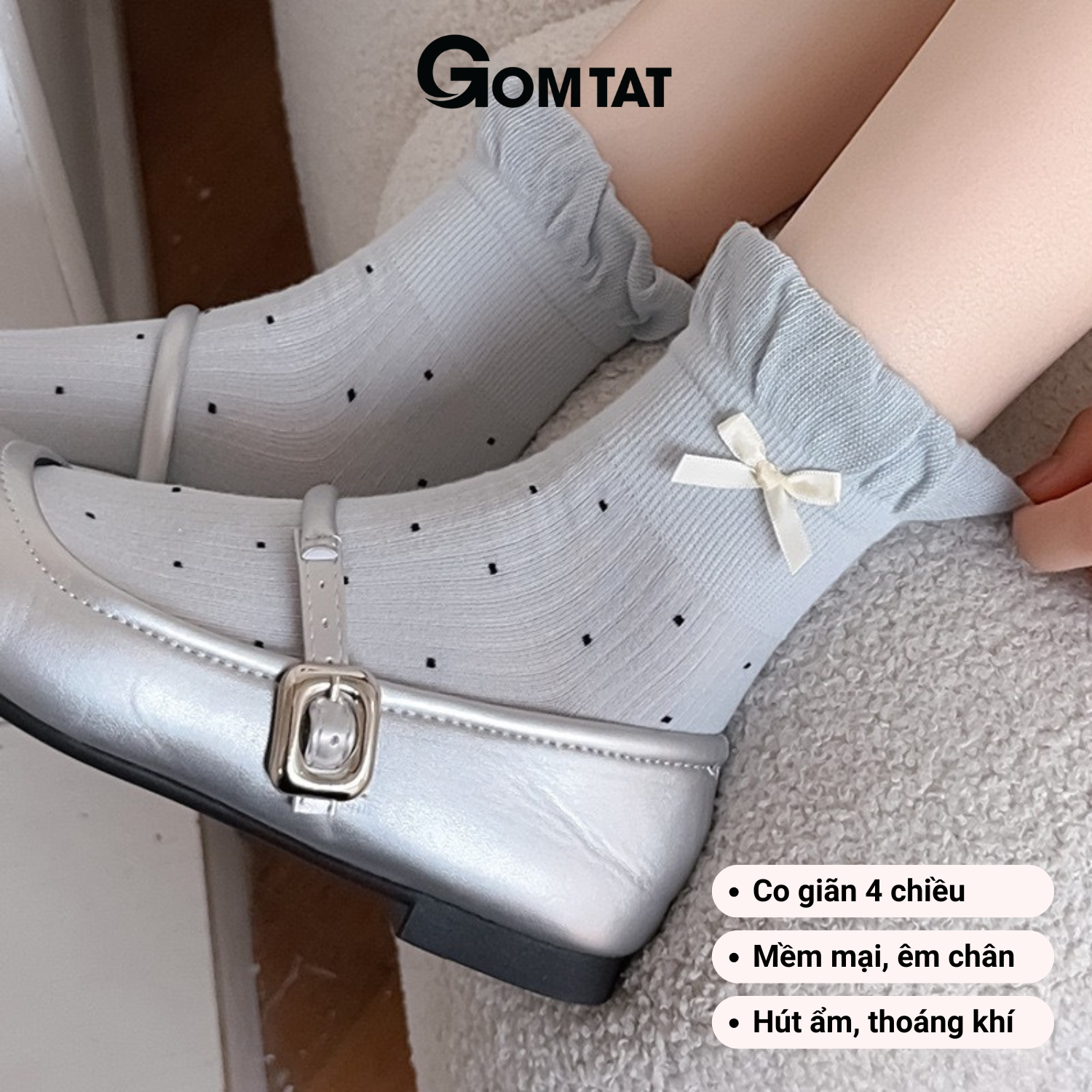 Set 5 đôi tất lolita phối nơ GOMTAT, vớ nữ phối nơ họa tiết chấm bi phong cách Hàn Quốc hot trend - ZFK-B011-CB5_thumbnail_6