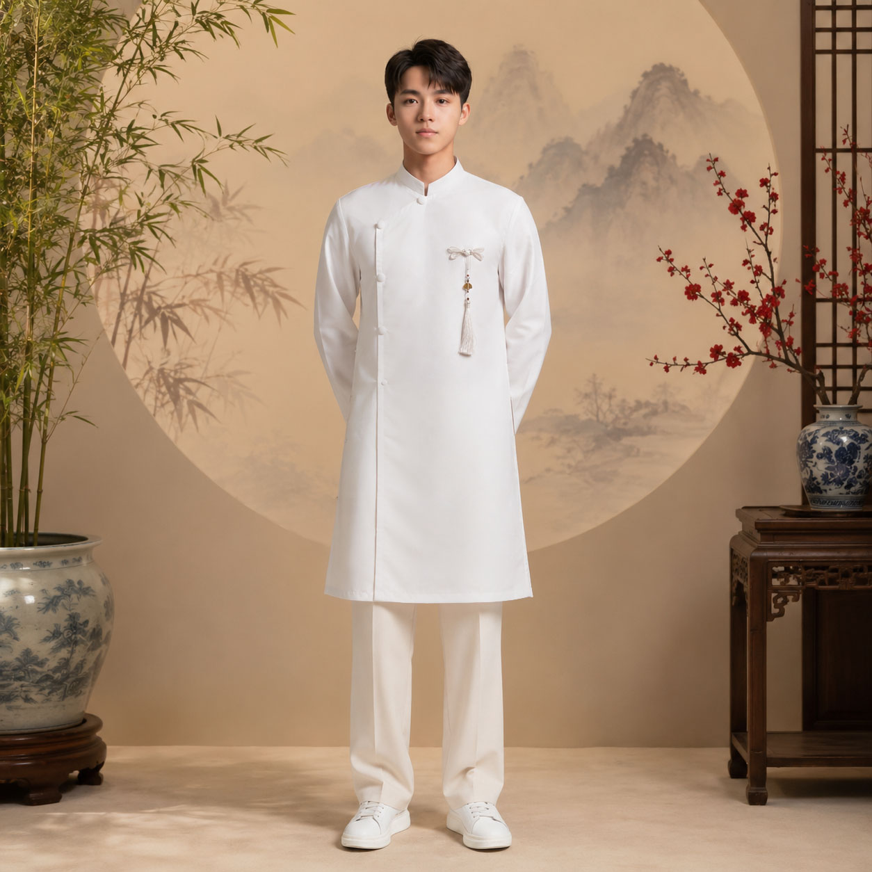 Áo Dài Nam Taffeta Trơn Sang Trọng Dự Tiệc, Cưới Hỏi NA26-18_thumbnail_6