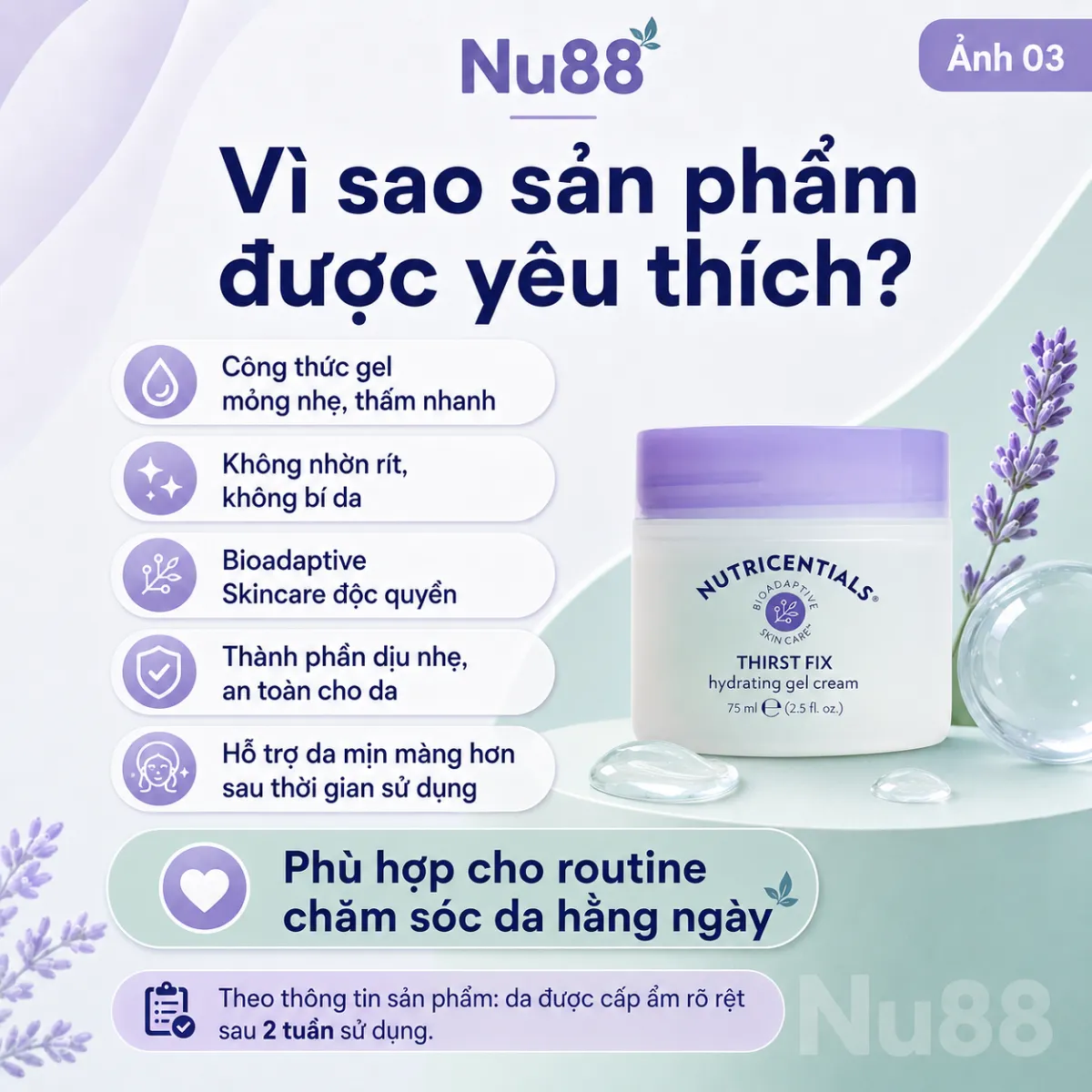 Kem Dưỡng Ẩm Ban Đêm Da Dầu/ Da Hỗn Hợp Nutricentials Thirst Fix Hydrating Gel Cream_thumbnail_7
