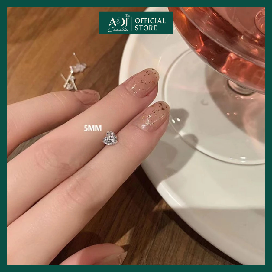 Bông Tai Bạc 925 Nữ Đính Đá CZ Hình Trái Tim, Khuyên Tai Viên Chủ Sang Trọng, Phụ Kiện Cao Cấp_thumbnail_4