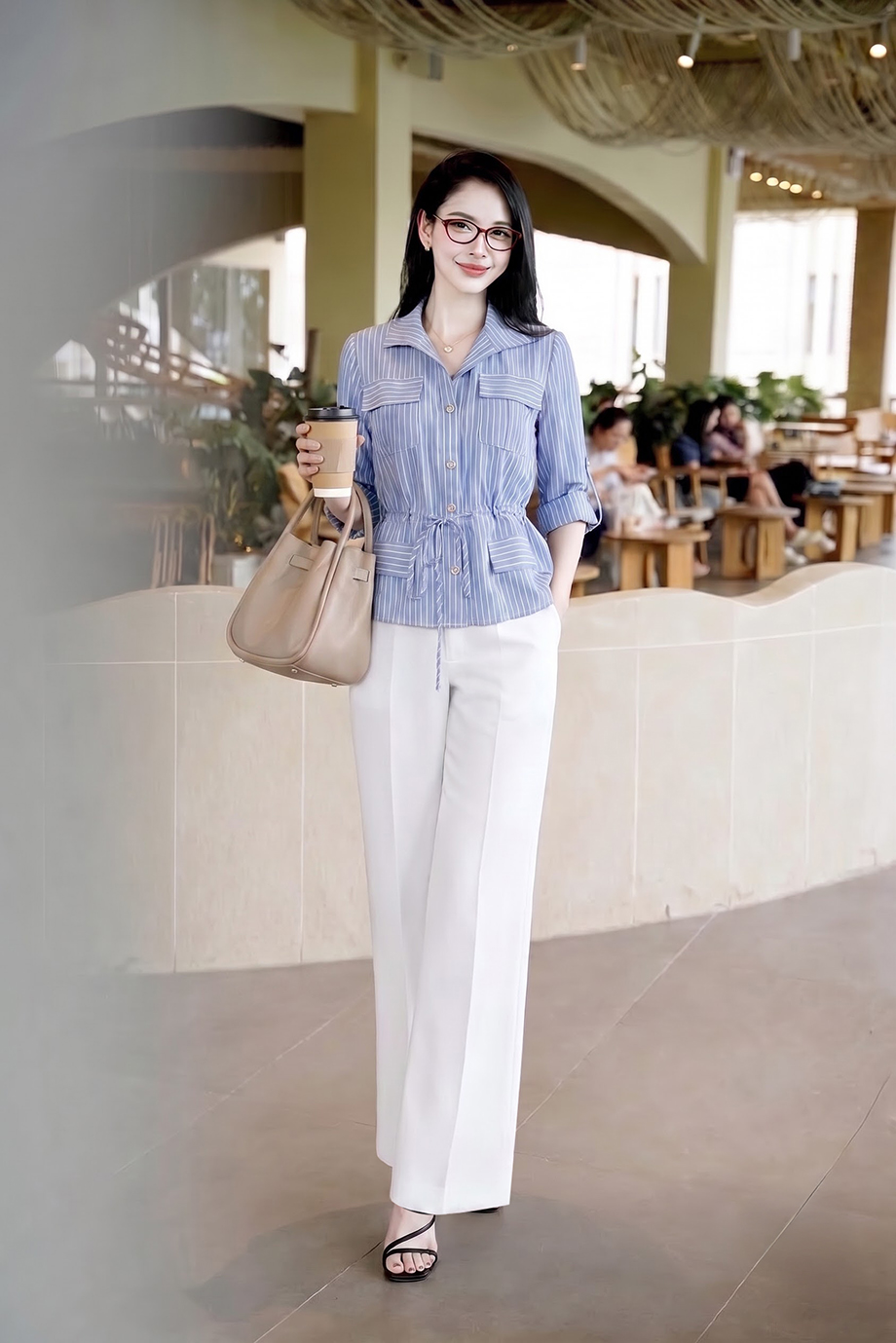 Áo sơ mi linen 26120 xanh