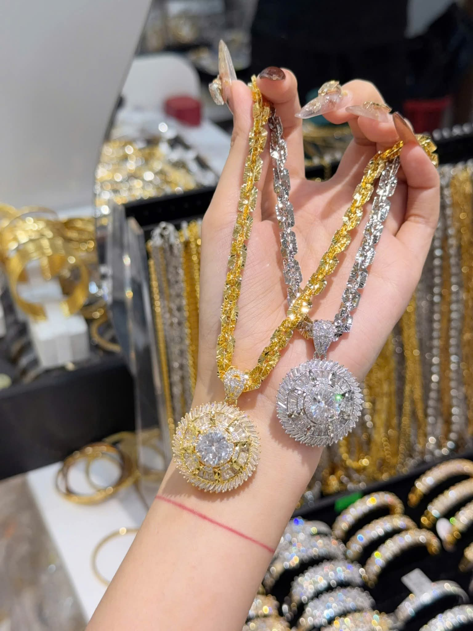 Dây Xoắn Vuông Mặt Đá Hoa Khía
