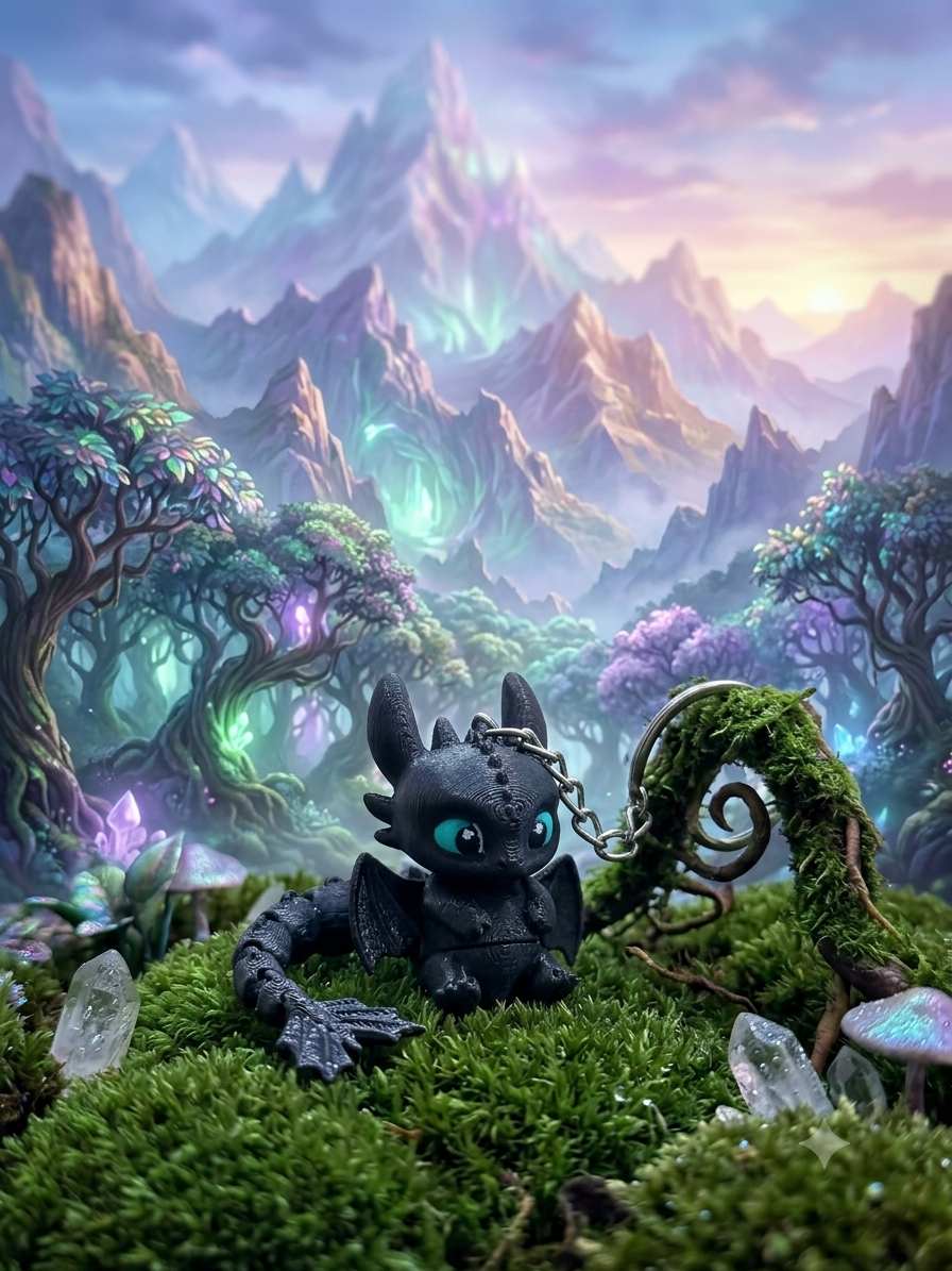 Móc khóa Rồng Răng Sún - Màu Black_thumbnail_4