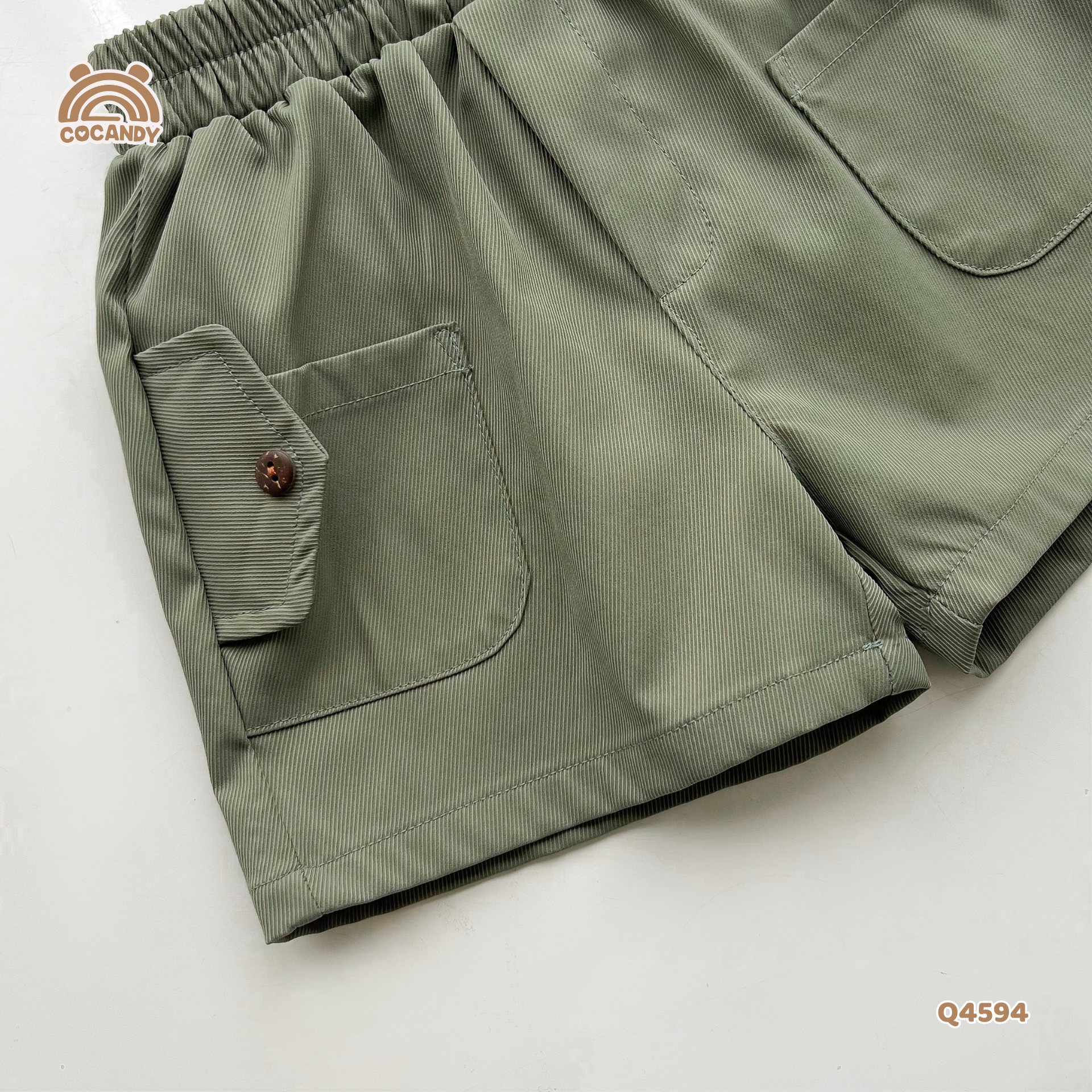 Quần cộc kaki RÊU túi ốp kiểu 2 bên_thumbnail_3