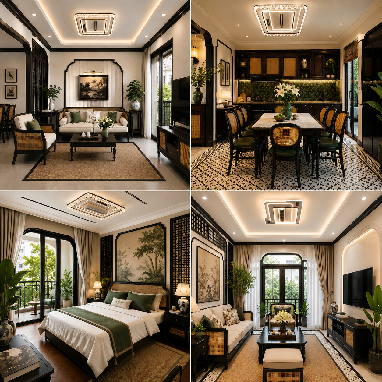 Gợi ý các mẫu đèn quạt trần phù hợp với phong cách Indochine