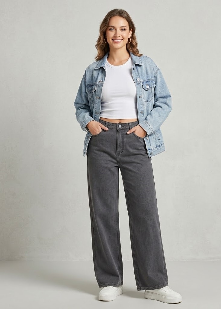 QJ111 - Quần Jeans đen - xám