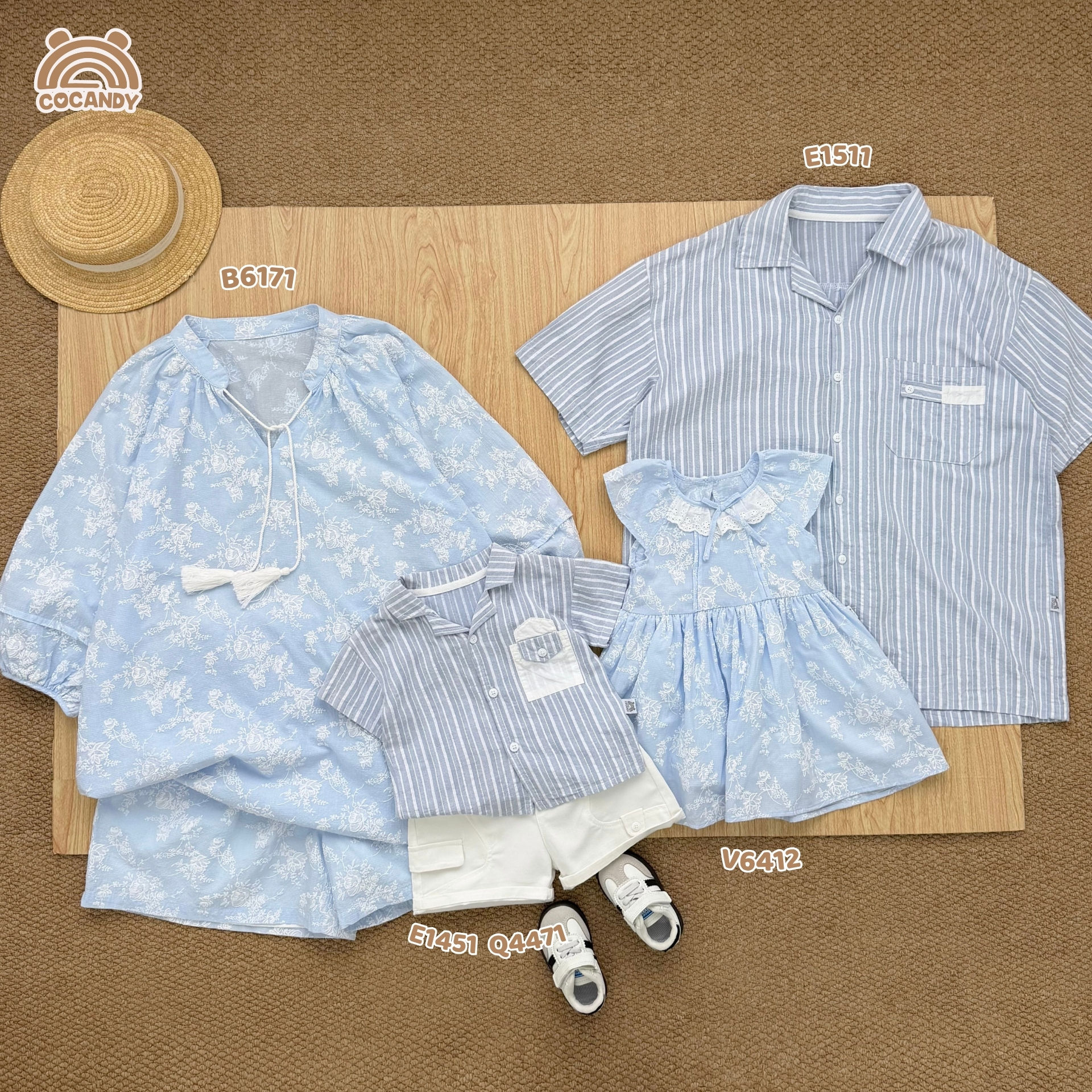 Áo cộc sơ mi kẻ XANH DƯƠNG túi can ngực NAM_thumbnail_5