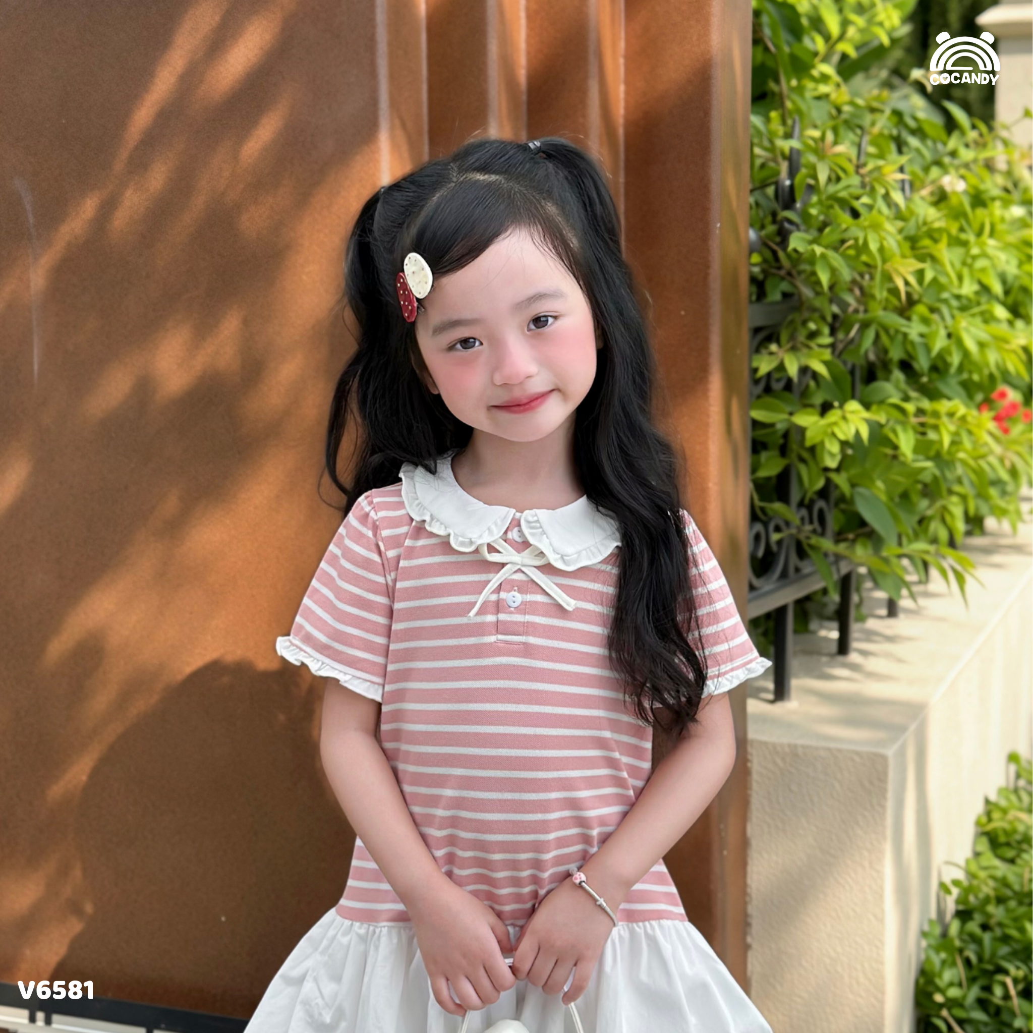 Váy cộc polo kẻ HỒNG form bí_thumbnail_3