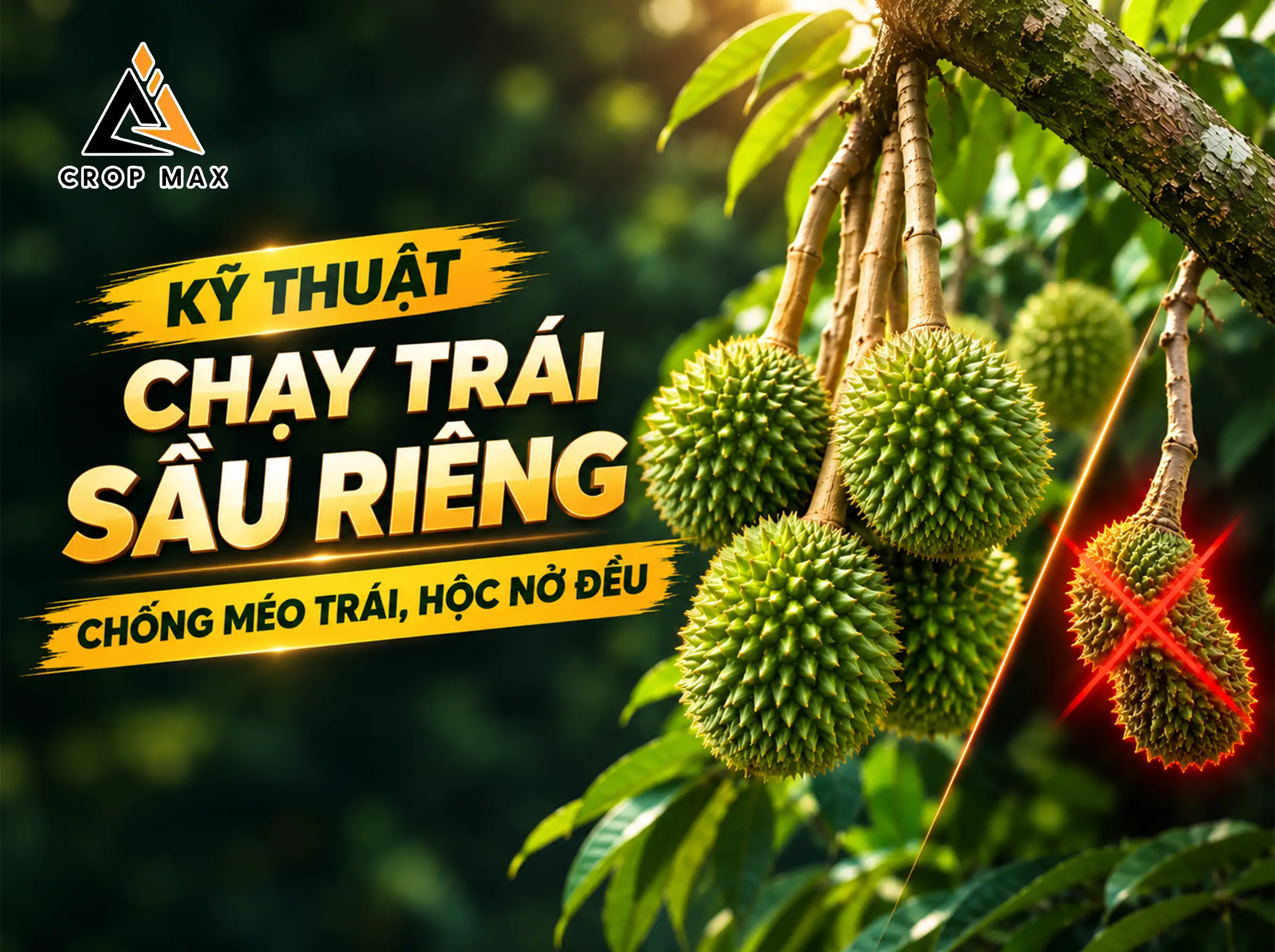Kỹ Thuật Chạy Trái Sầu Riêng: Chống Méo Trái, Hộc Nở Đều