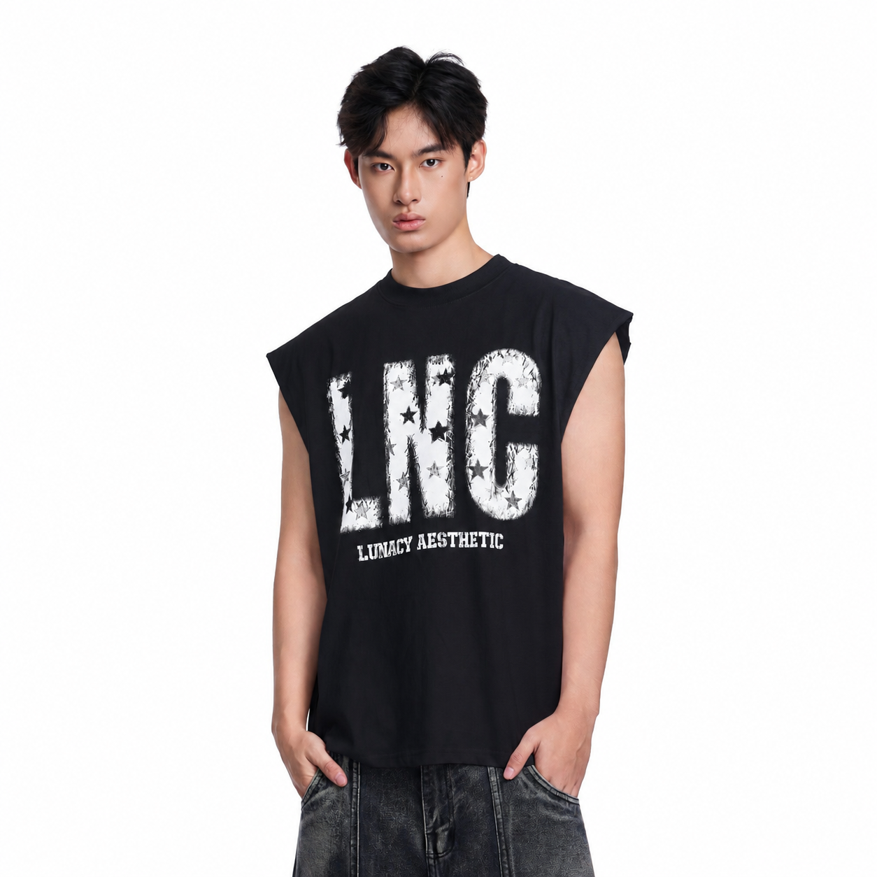 "LUNACY" AESTHETIC TANKTOP, COTTON FABRIC