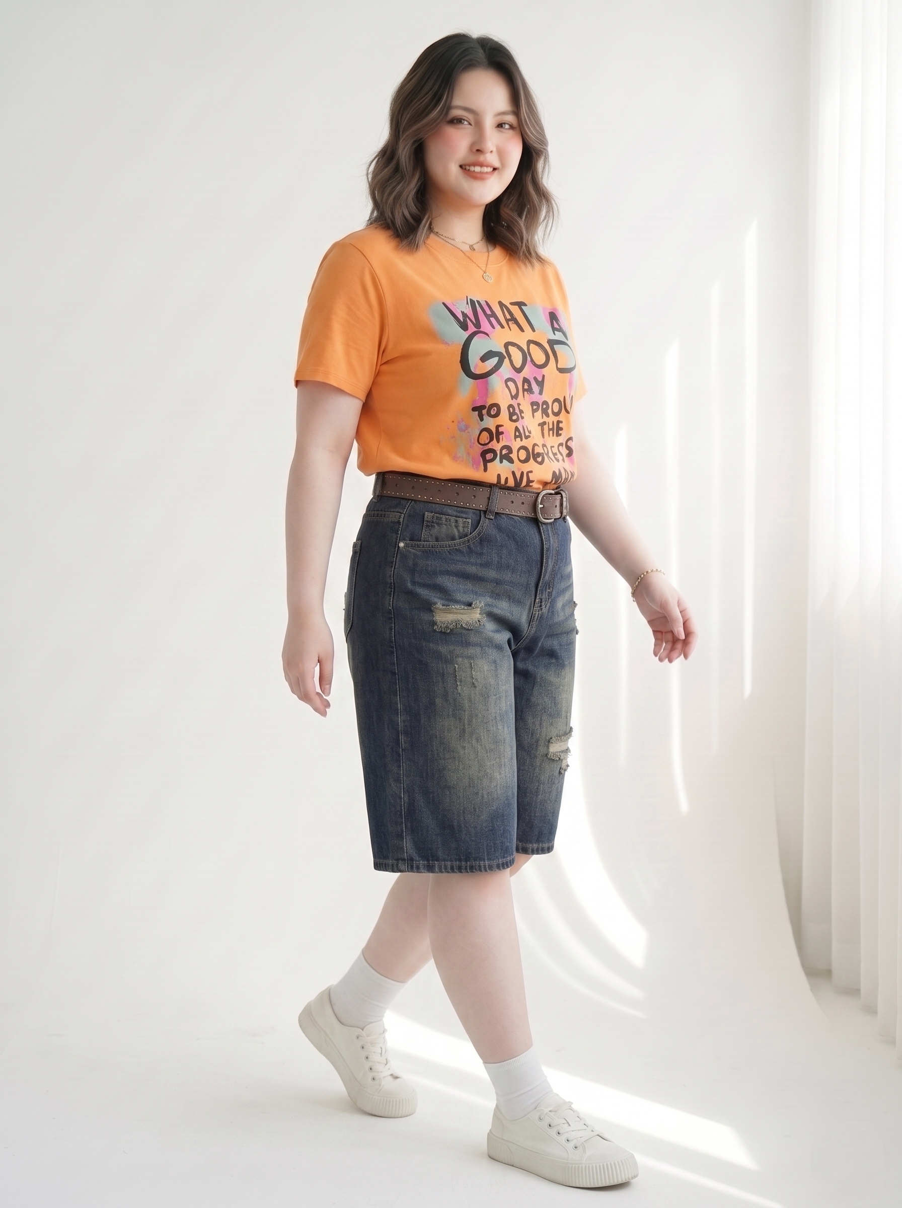 Quần Lửng Jean Túi Hộp Thêu Bigsize Dáng A Rộng - Xanh Nhạt, Xanh Đậm - Vừa 55–90kg - T-QSJ76_thumbnail_1