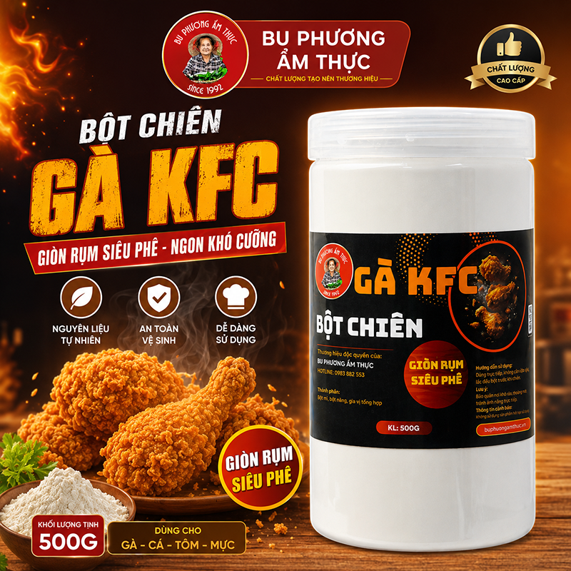 Bột Chiên Gà KFC Bu Phương 500G – Vảy Giòn Rụm - BP13