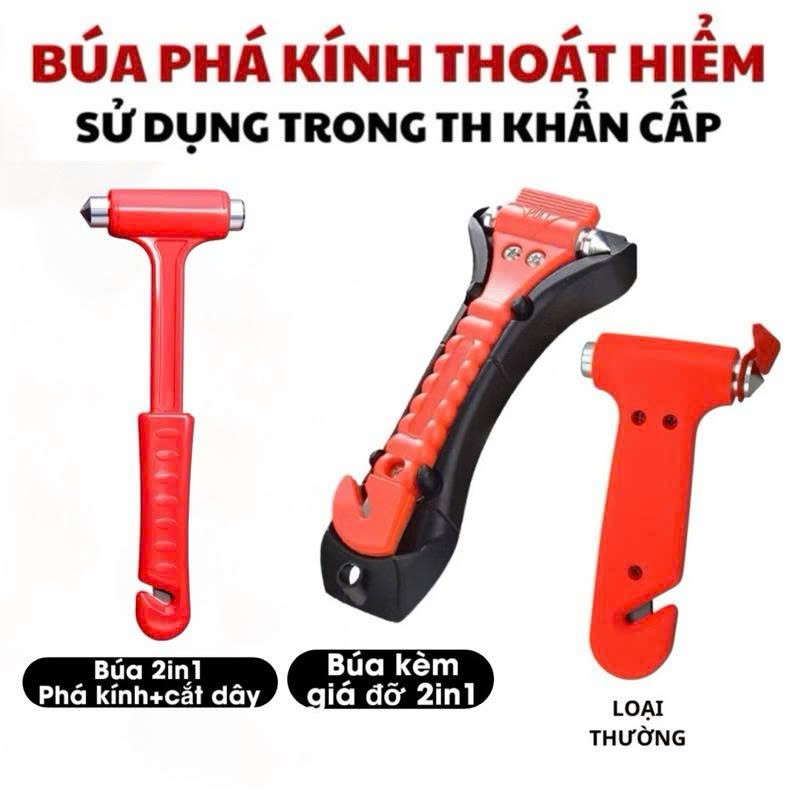 Búa Phá Kính Ô Tô GCAR Thép Cacbon Kèm Dao Cắt Dây Đai_thumbnail_9