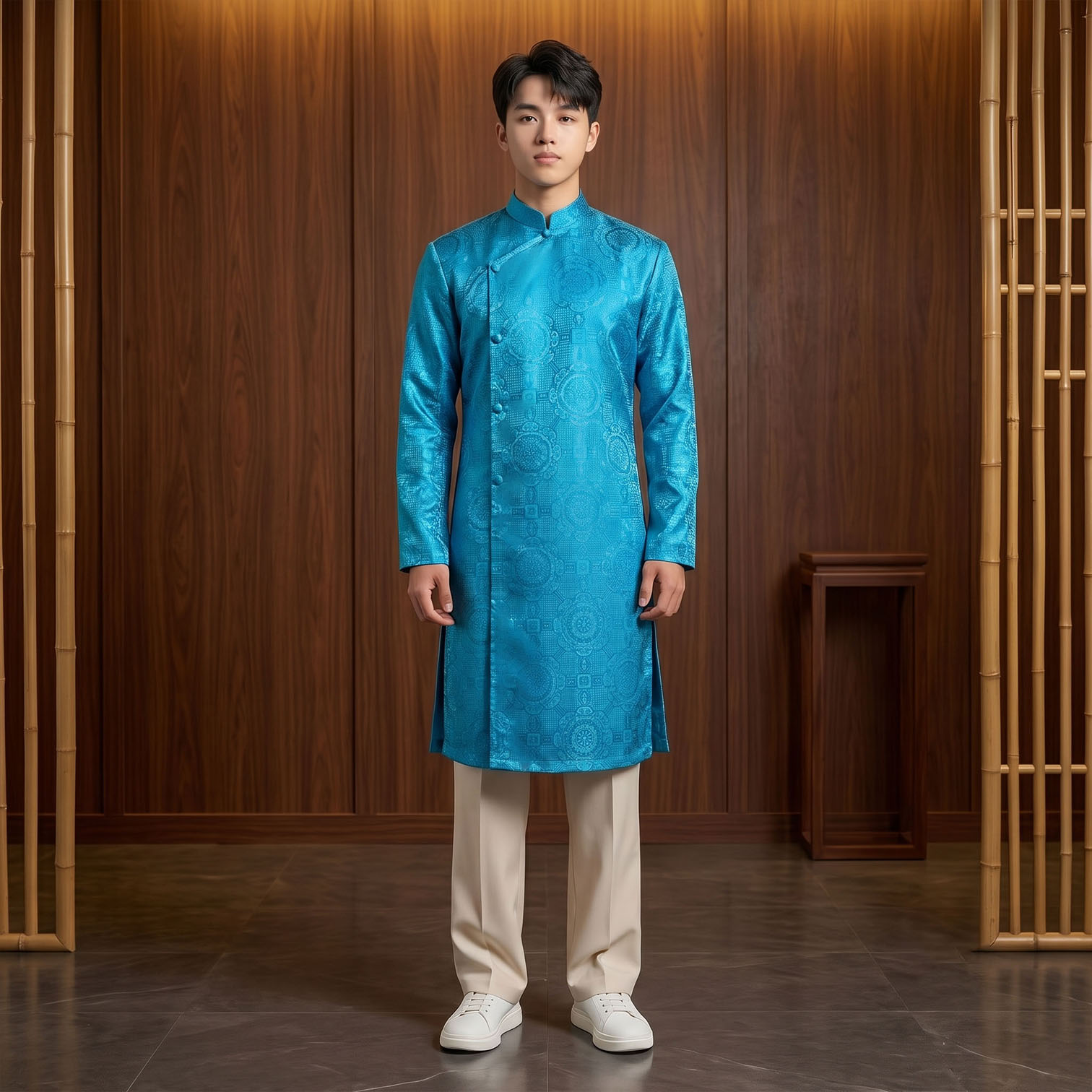 Áo Dài Nam Cách Tân Gấm Vân Cao Cấp NA26-17_thumbnail_8
