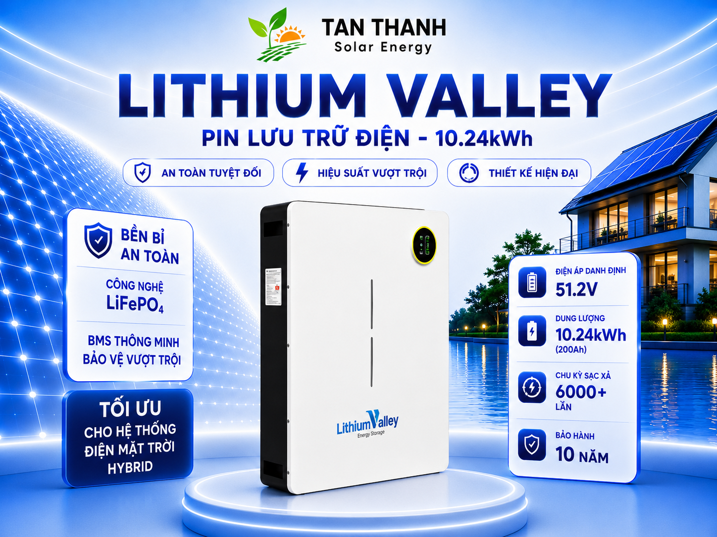 Pin Lưu Trữ Lithium Valley 10.24kWh