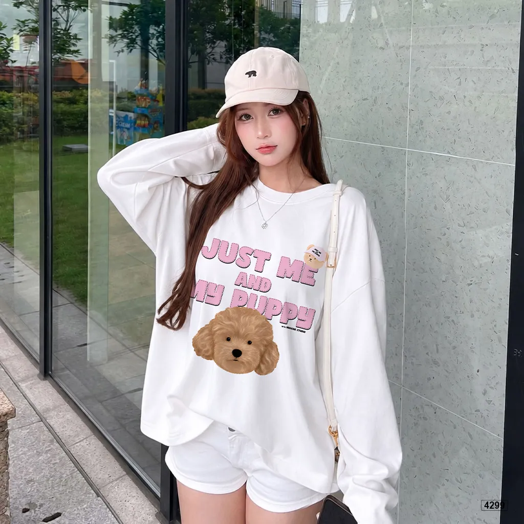 Áo thun tay dài form boxy puppy Miucho 4299_thumbnail_4