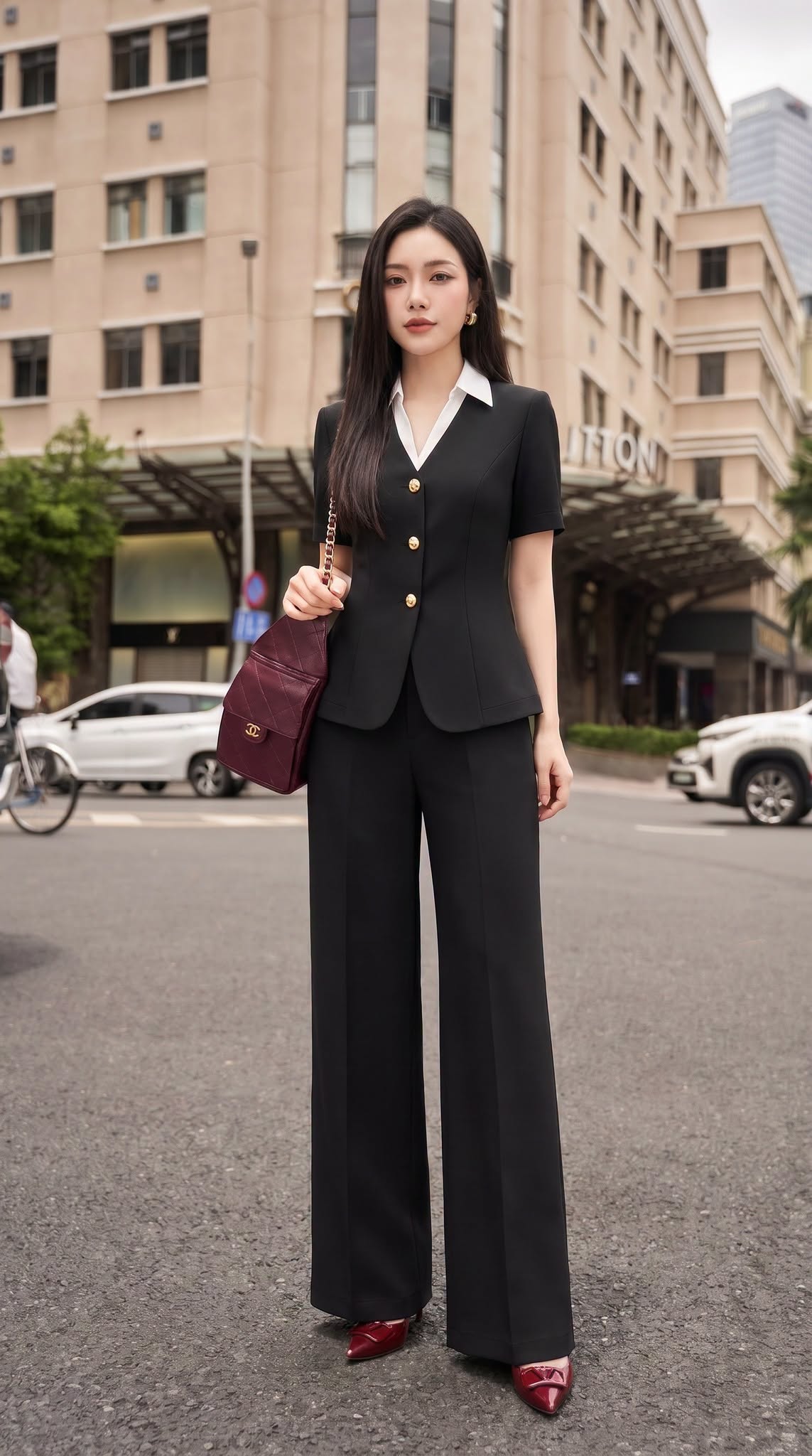 Bộ quần công sở 26510 màu đen