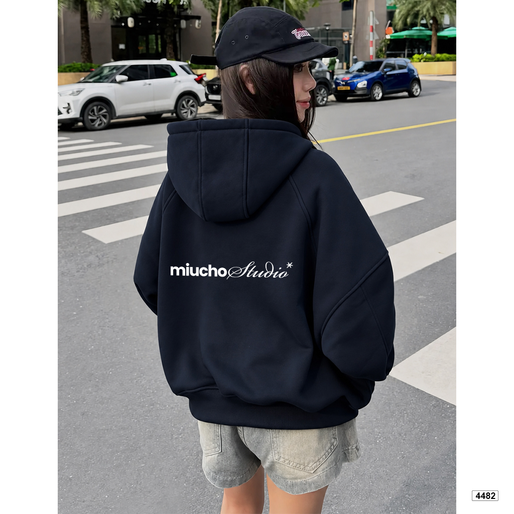 Áo hoodie zip Miucho form rộng basic nỉ 2 da in typography 4482_thumbnail_5