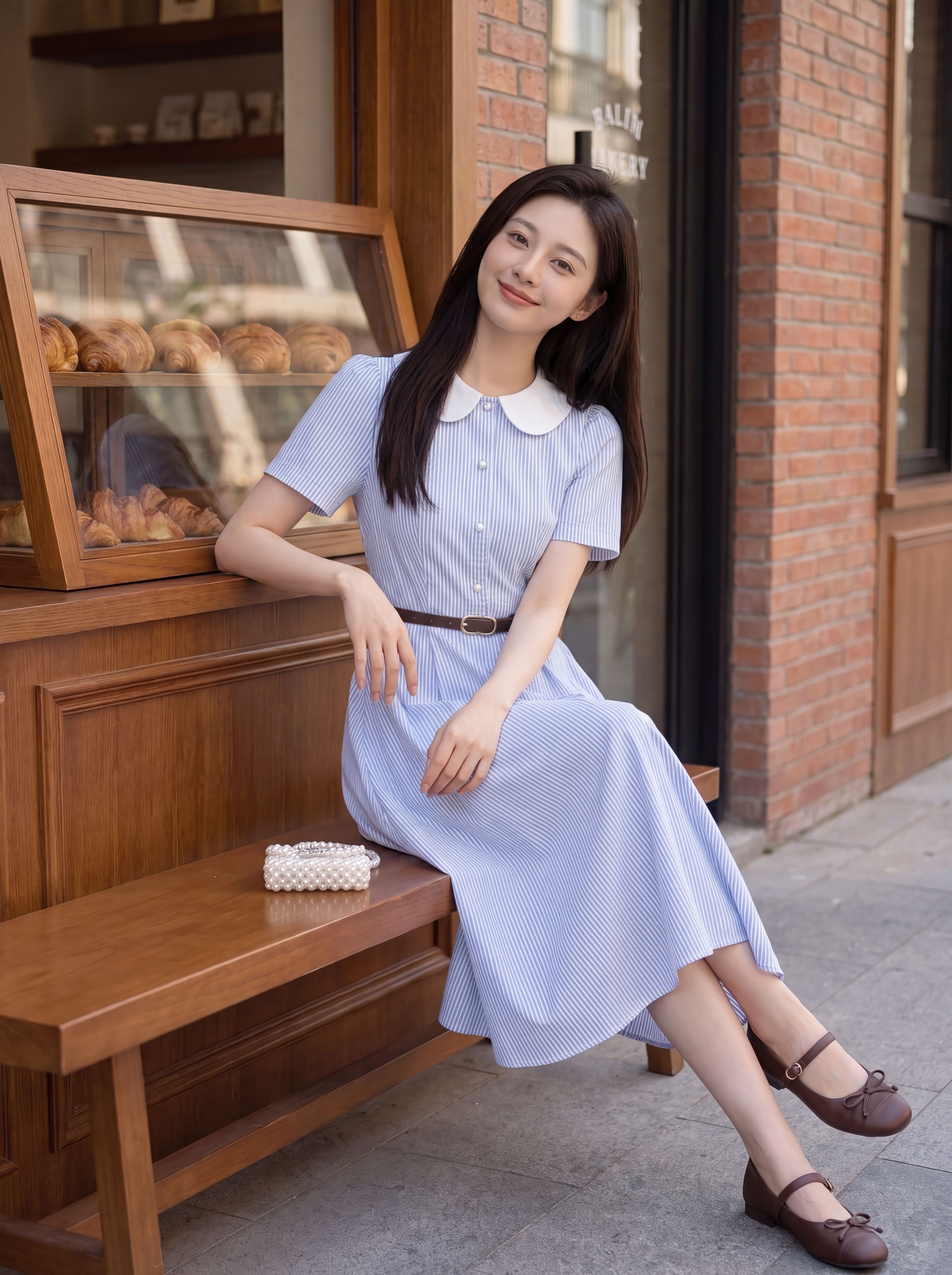 Váy cộc tay kẻ cúc ngọc 606009_thumbnail_5