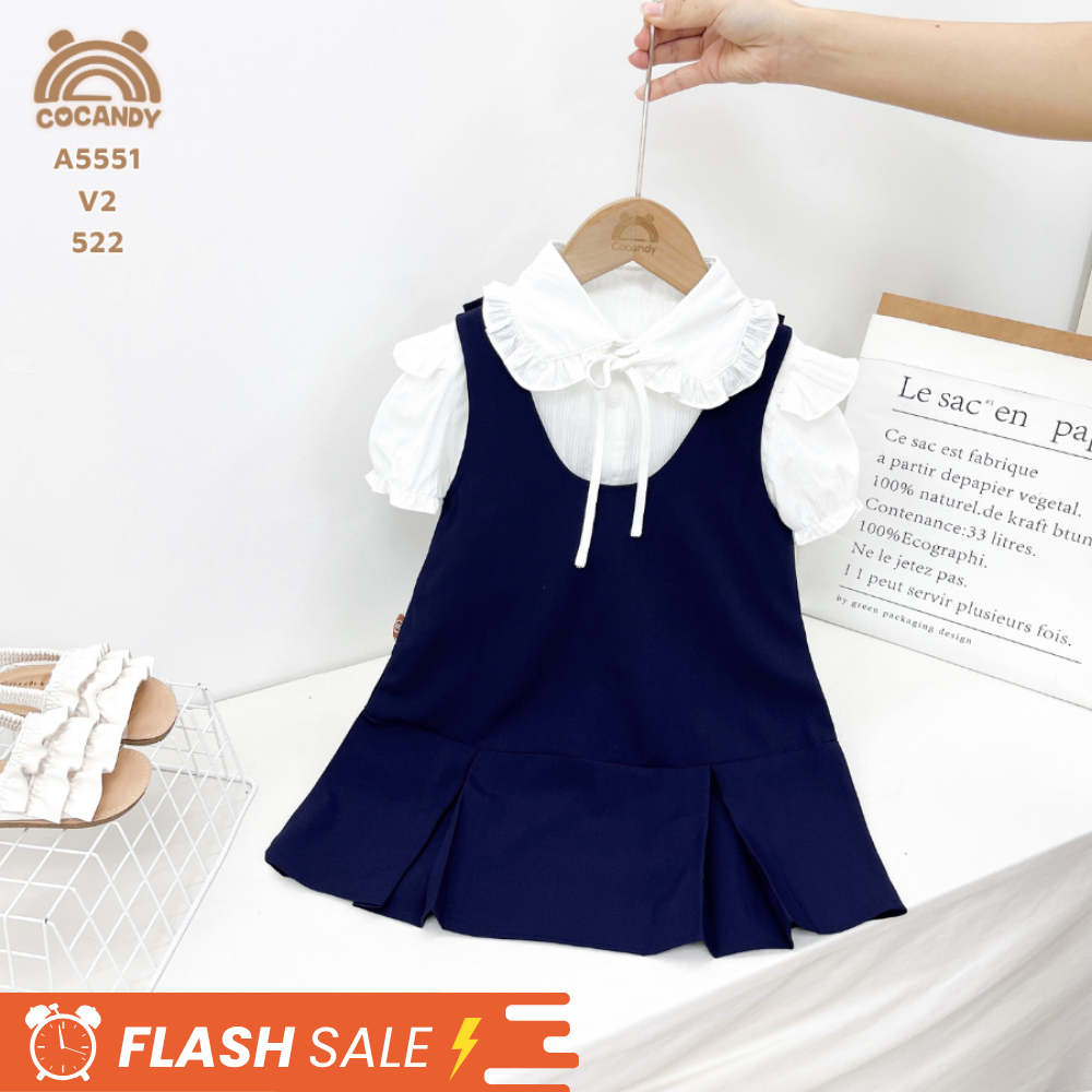 Váy 2 dây XANH THAN phối nơ buộc