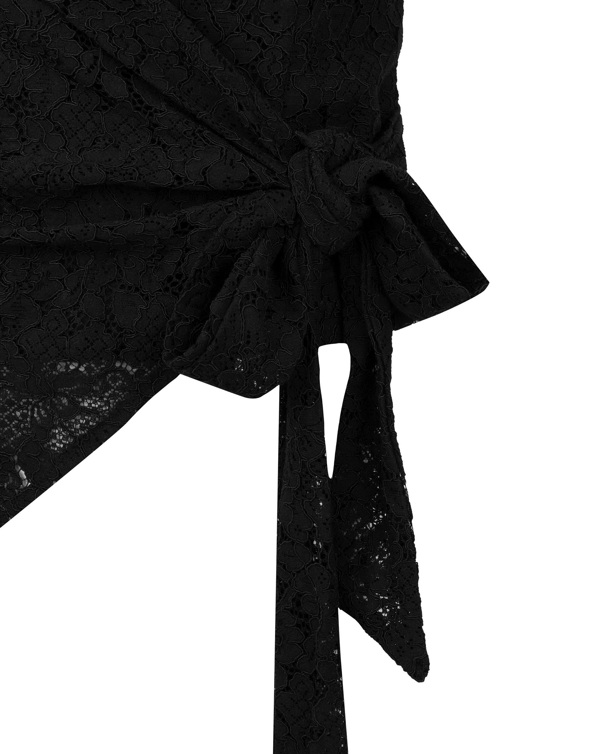 Áo Ren Hoa 2 Lớp Cột Nơ Bigsize Form Ôm Tạo Eo, Lót Cotton Lạnh - Đen - Vừa 55–90kg - V-AK124_thumbnail_6