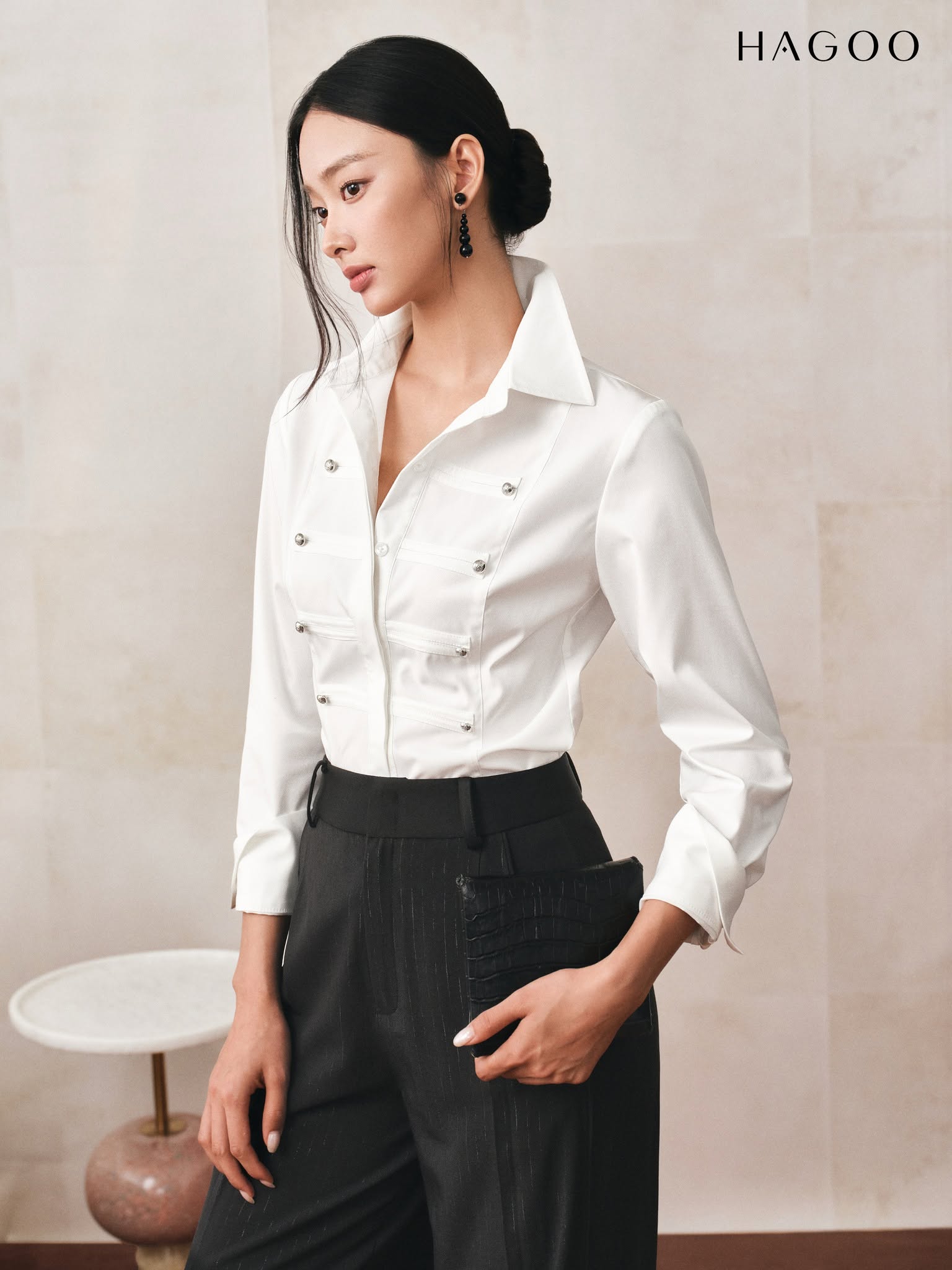 HAGOO long-sleeved shirt with placket