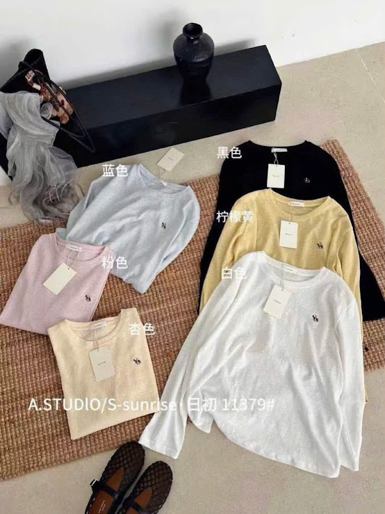 Lucas - Áo thun xước dài tay Sunrise thêu logo