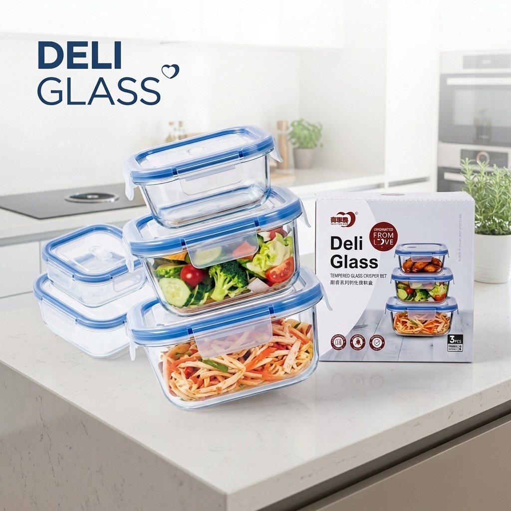 Bộ 3 Hộp Thủy Tinh Cường Lực Đựng Thực Phẩm DELI GLASS (360ml - 630ml - 1030ml)_thumbnail_2
