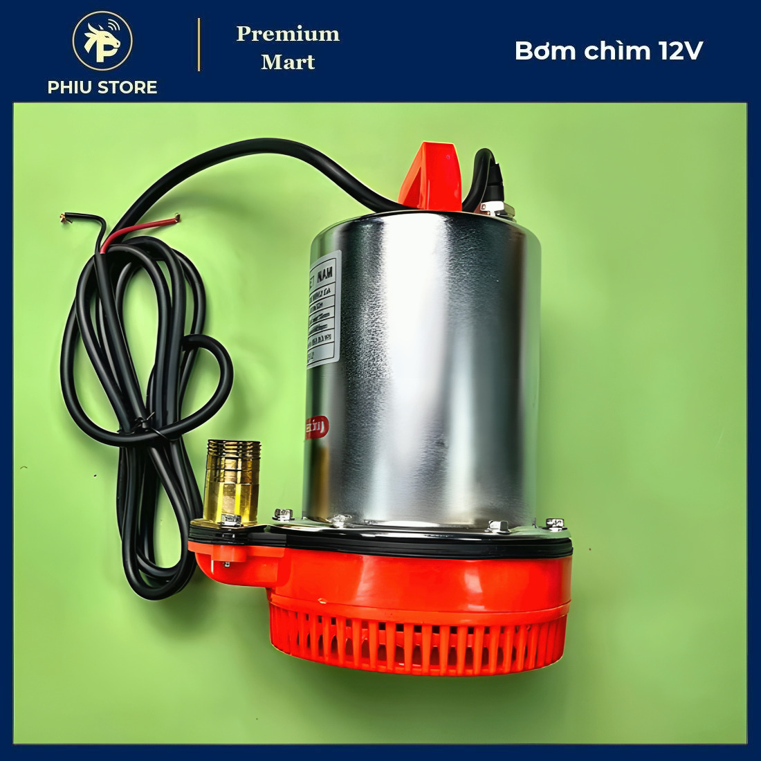Bơm chìm 12V, máy bơm chìm dùng bình ắc quy, bơm nước 12V đẩy cao, máy bơm nước ắc quy, 300W và 370W, PHIU STORE_thumbnail_4