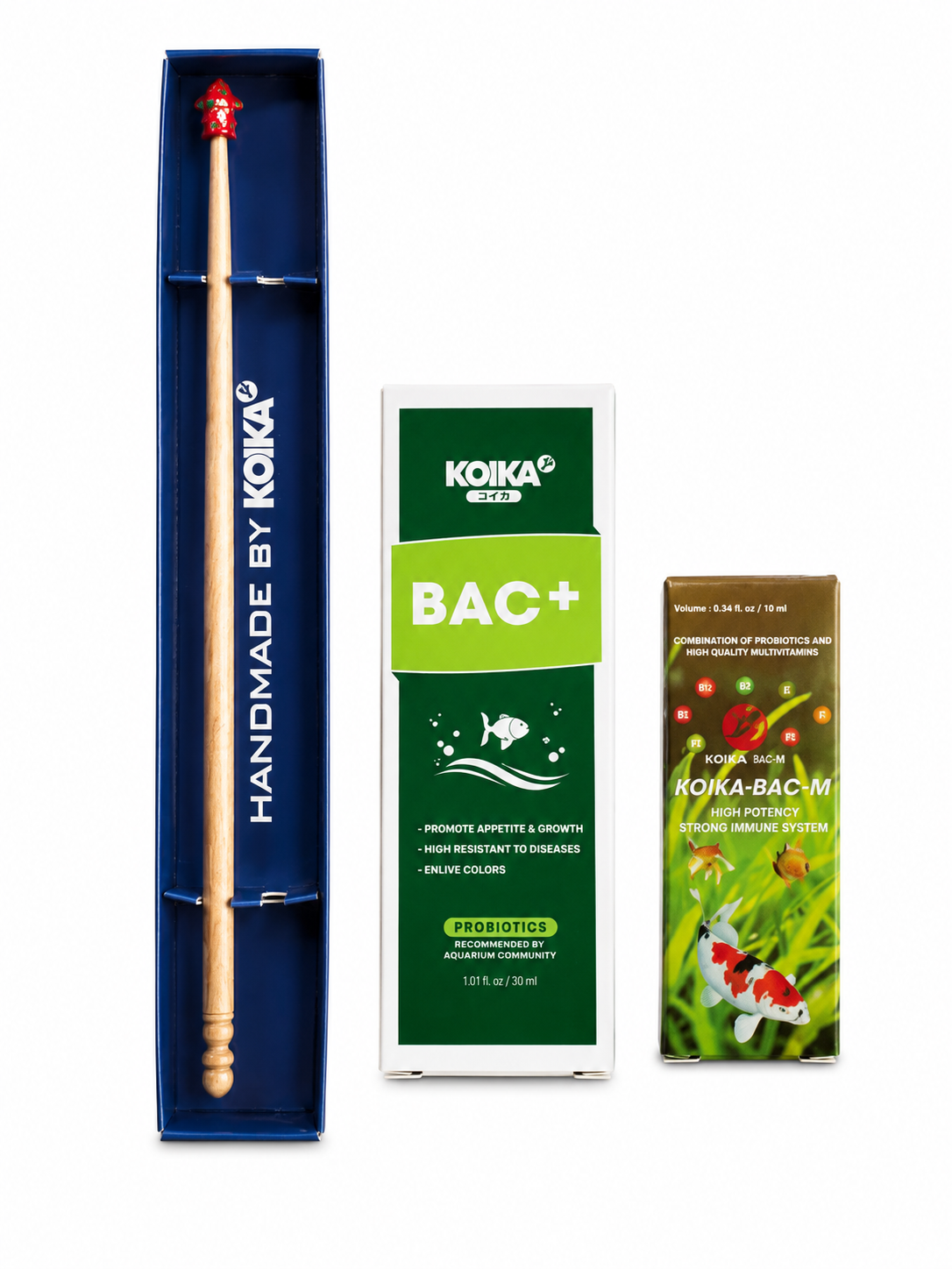 KOIKA Betta Care Combo Plus Flaring Stick, BAC M, and KOIKA BAC +