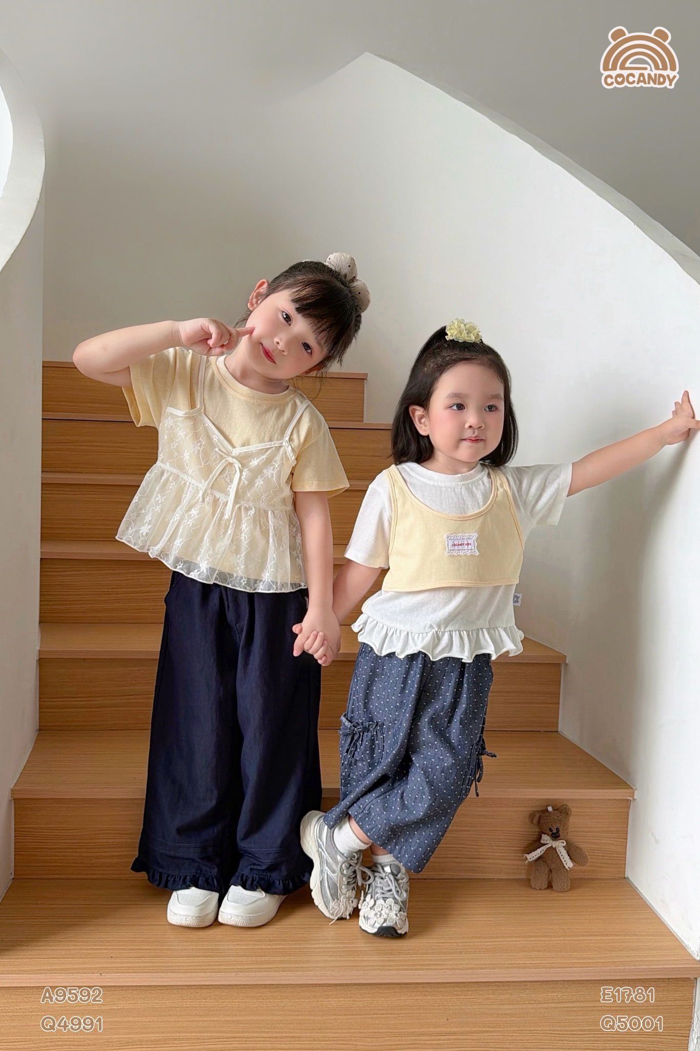 Quần lửng XANH denim chấm bi phối nơ_thumbnail_13
