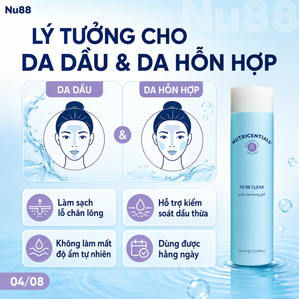 Sữa Rửa Mặt Da Thường/ Da Khô Nutricentials HydraClean Creamy Cleansing Lotion_thumbnail_3