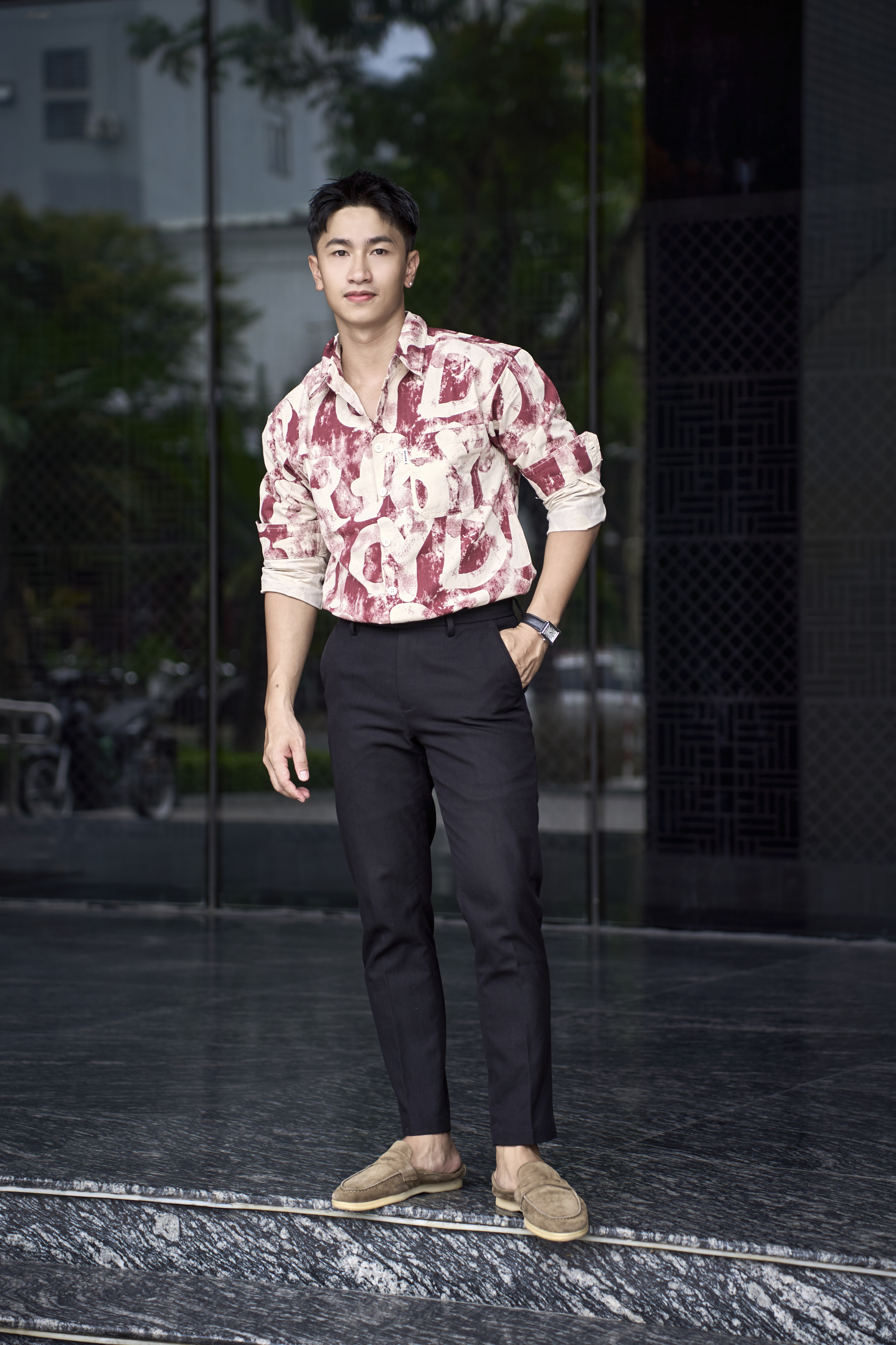 SA122 - Áo sơ mi dài tay họa tiết chữ phong cách Nhật Bản, chất cotton 100%, form rộng thoải mái_thumbnail_12