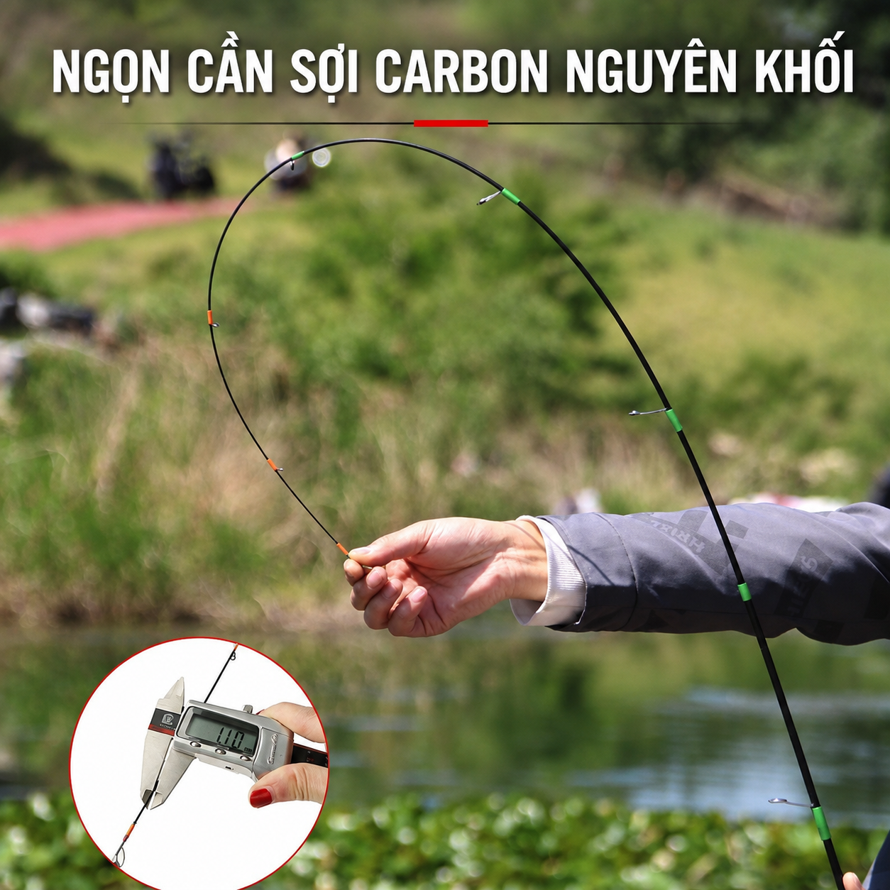 Cần Câu Lure UL Carbon Solid Tip Siêu Nhạy – Casting/Spinning 2-8g, Dây 2-6LB_thumbnail_3