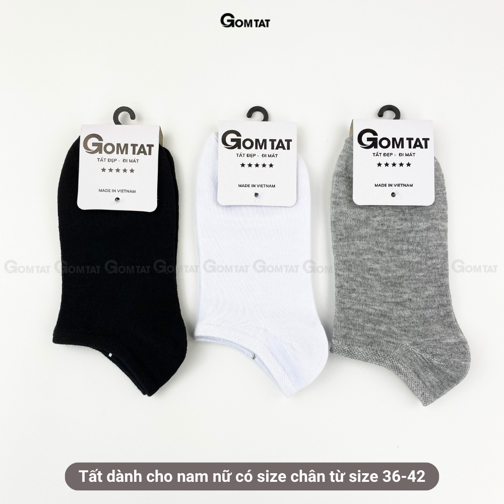 Tất cổ ngắn nam nữ GOMTAT trơn mềm mịn thoáng khí - VOTRON-VNXK_thumbnail_3
