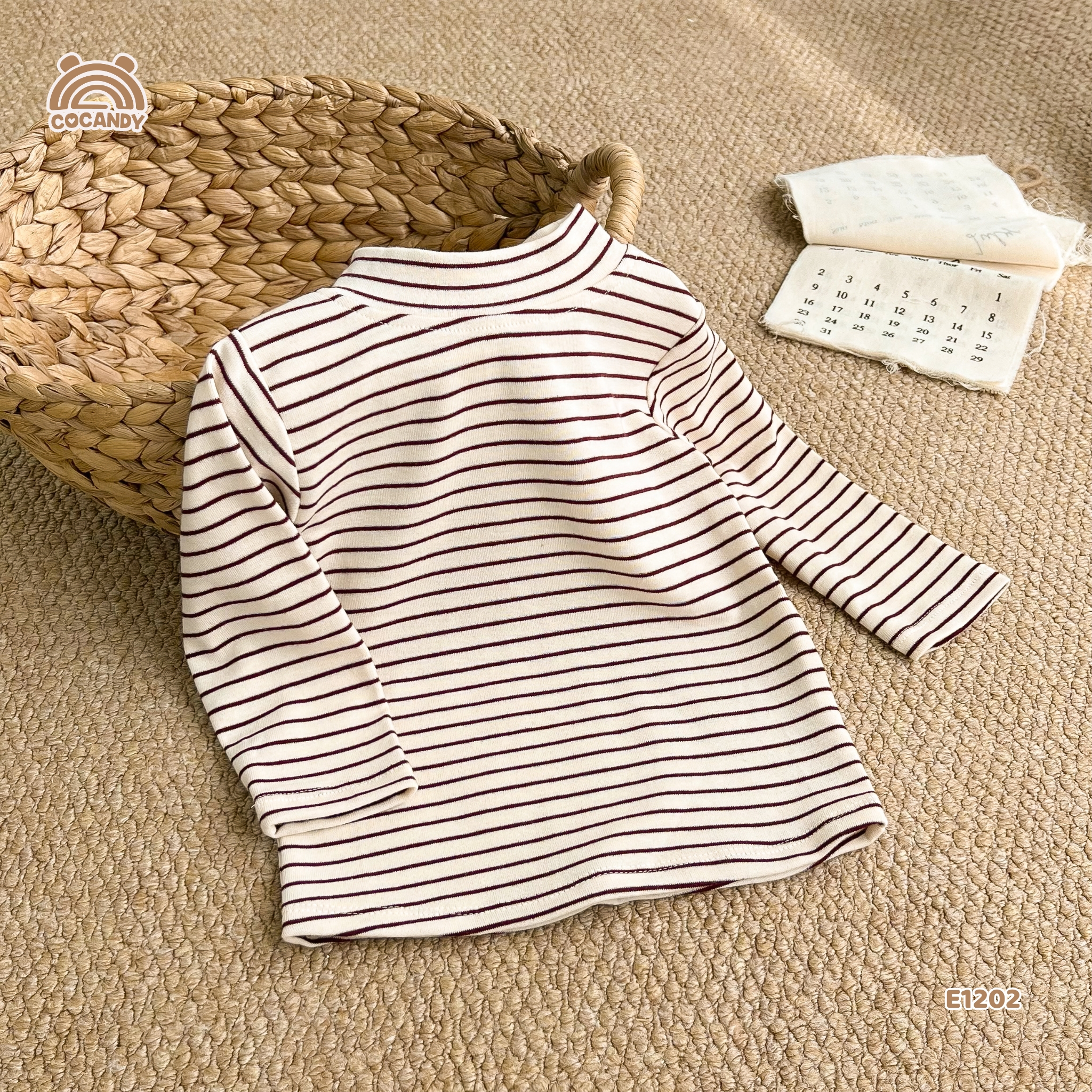 Áo giữ nhiệt kẻ NÂU cổ 2p