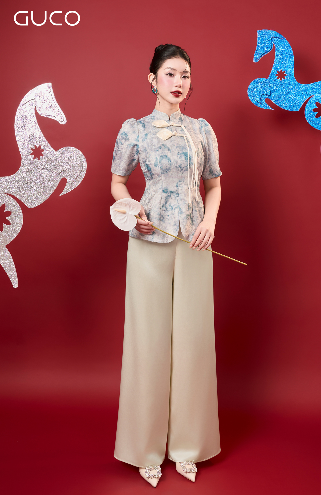 QUẦN LỤA ỐNG SUÔNG -  KEM