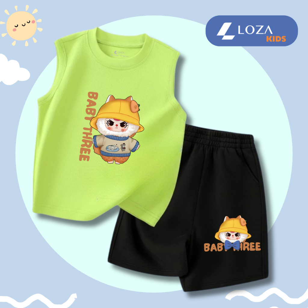 [XẢ KHO BỘ BA LỖ] Bộ ba lỗ cho bé trai nhiều mẫu lẻ size từ 15-40kg - Quần áo bé trai - Loza Kids XABL01_thumbnail_3