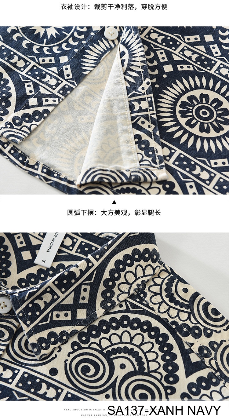 SA137 - Áo Sơ Mi Nam Tay Dài Phong Cách Nhật Bản In Họa Tiết Nghệ Thuật, Chất Cotton Mềm Mại_thumbnail_9