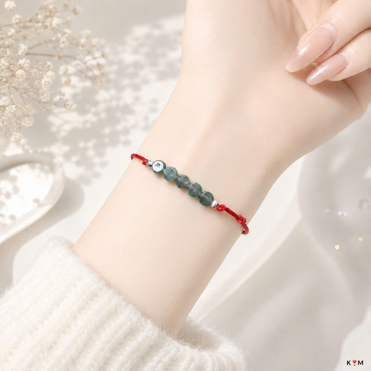 Set 2 Vòng Tay Chỉ Đỏ Thánh Giá Bạc - Quà Tặng Công Giáo May Mắn, Bình An (Freesize) VDT81_thumbnail_2