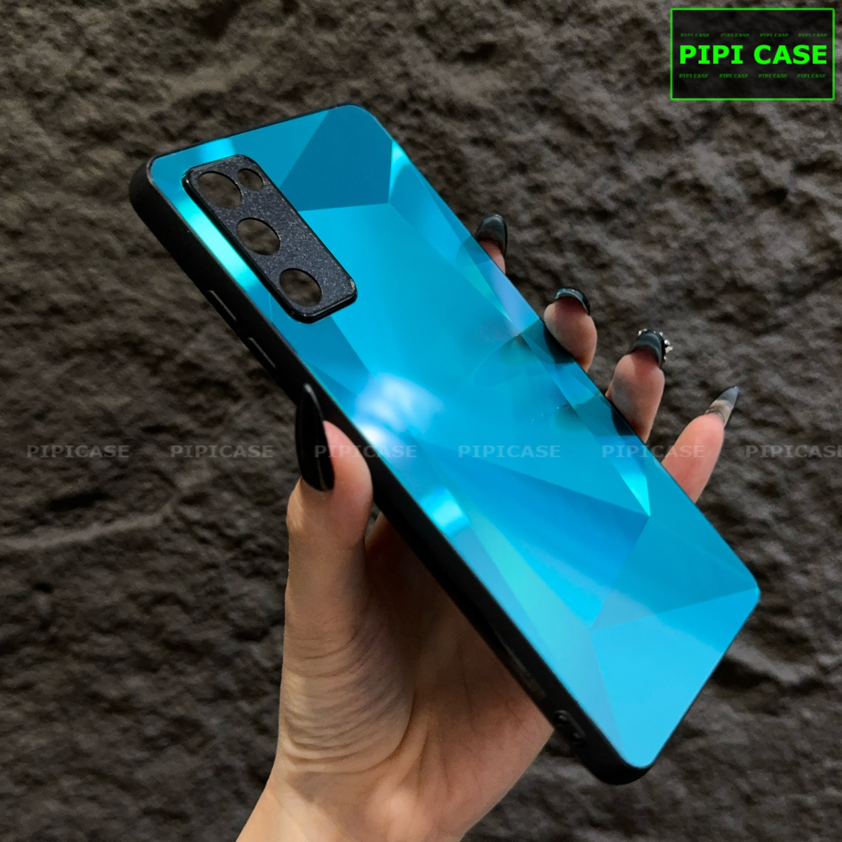 Ốp Lưng Samsung S20 FE 5G - Kim Cương 6D - Xanh Ngọc_thumbnail_1