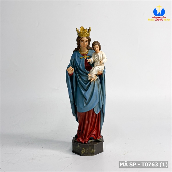 Tượng Đức Mẹ Mân Côi 15cm vẽ tay