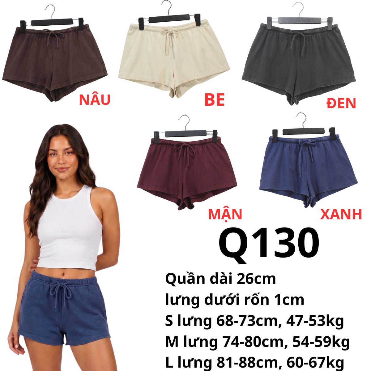 Q130- Quần đùi thun