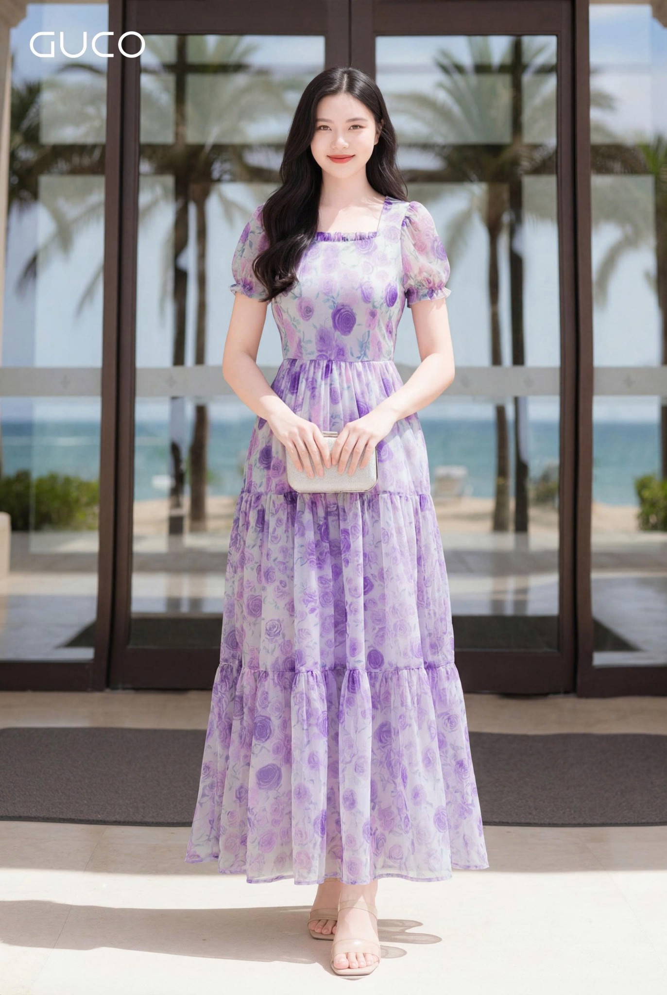 Đầm Maxi Lavender Tím Thơ Mộng